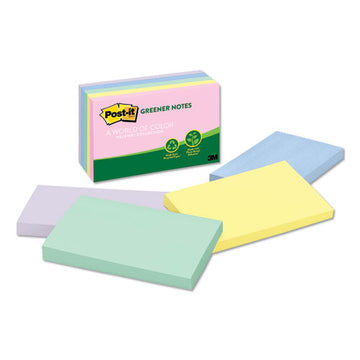 Post-it® Greener Notes Recycled Note Pads, 3 X 5, Sweet Sprinkles Colors, 100 Notes-pad, 5 Pads-pack freeshipping - TVN Wholesale